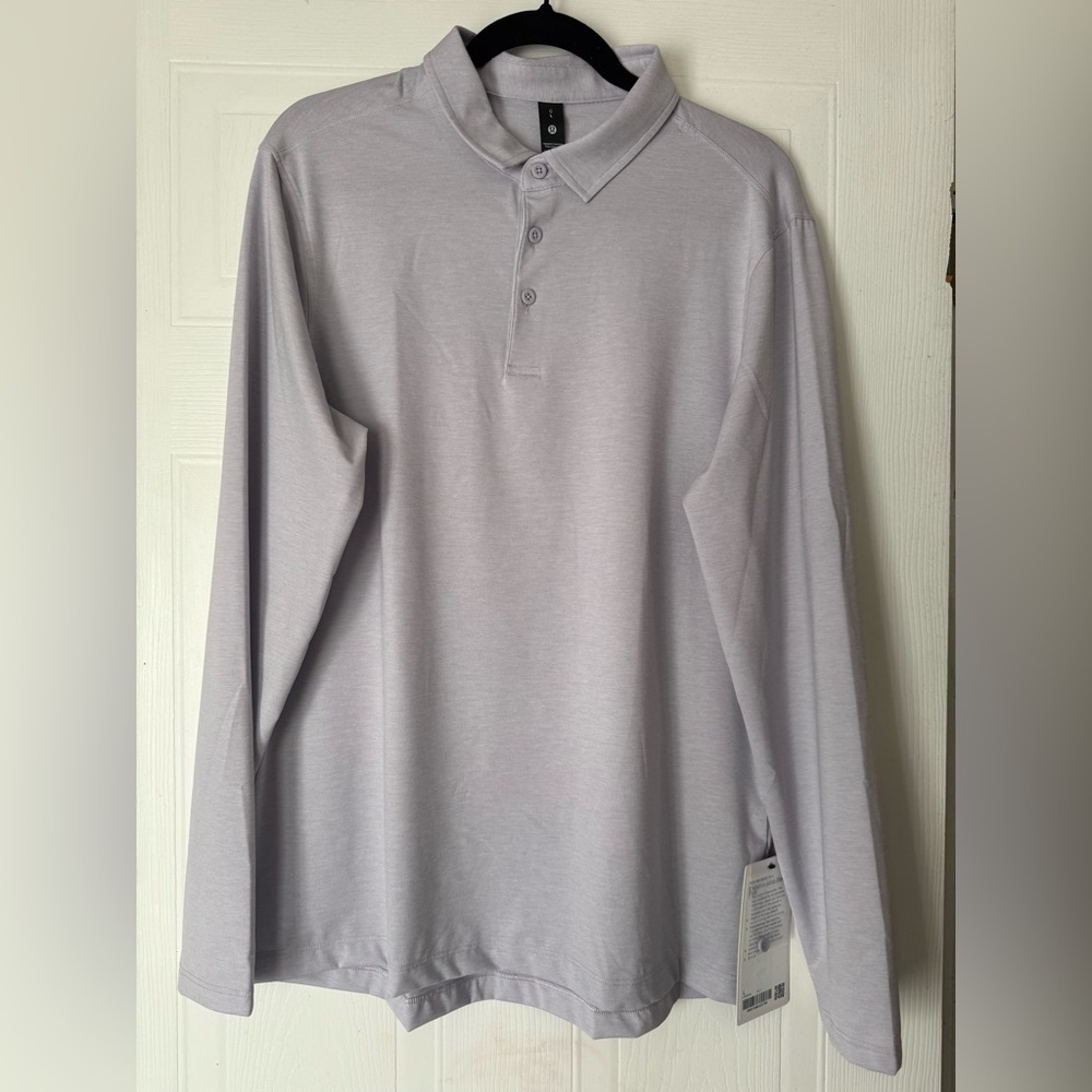 Lululemon men evolution Lavender Long Sleeve Polo… - image 1